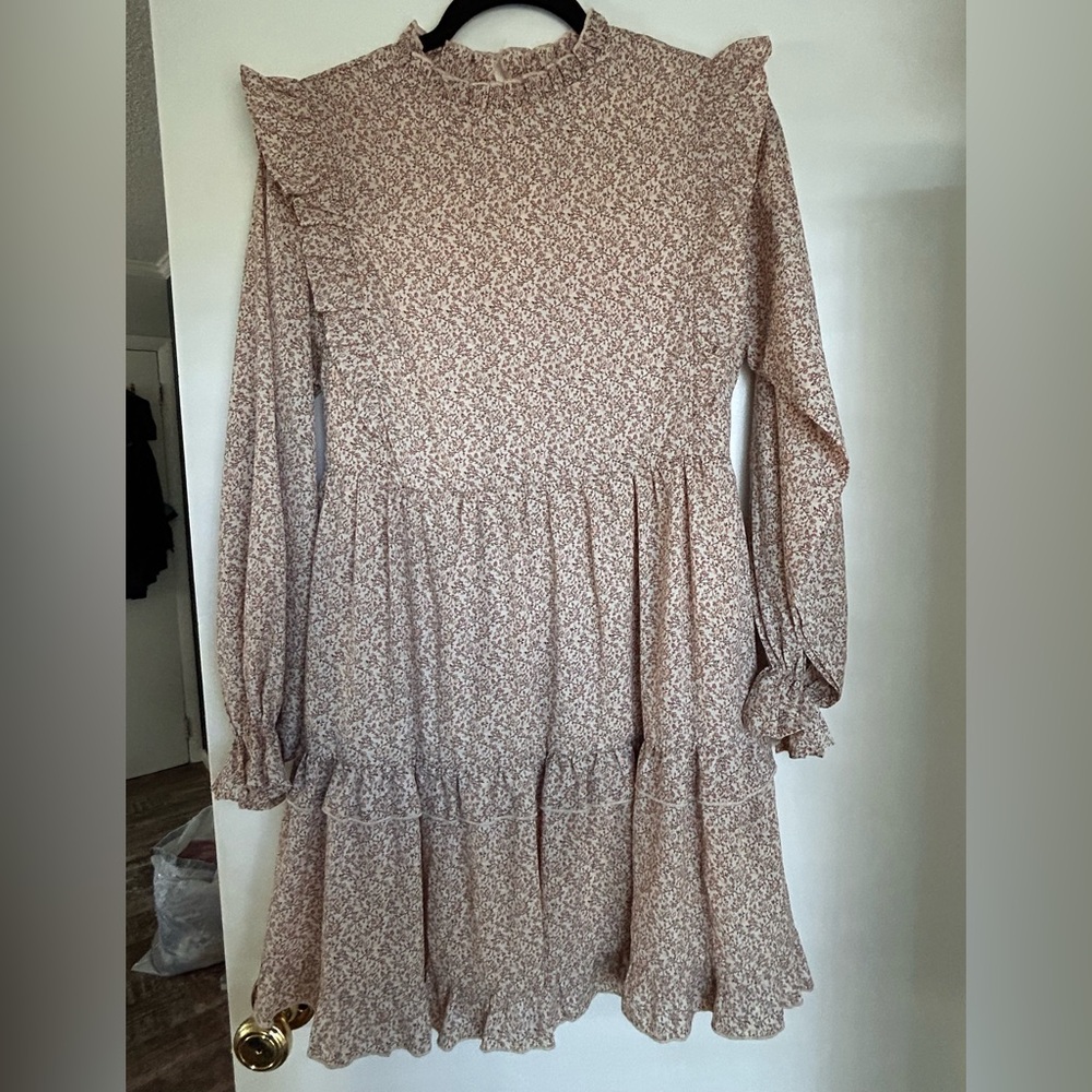 JODIFL Pink Floral Long Sleeve Dress
